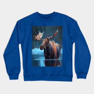 Arctic Moose - Oil paint Crewneck Sweatshirt